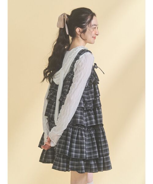 merry jenny（メリージェニー）の「チェックホイップクリームミニワンピース（ワンピース・レディース・ブラウン/ブラック・FREE）」の3枚目の写真