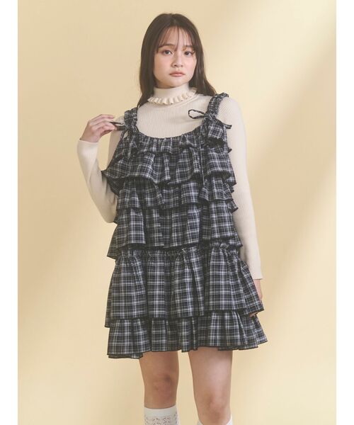 merry jenny（メリージェニー）の「チェックホイップクリームミニワンピース（ワンピース・レディース・ブラウン/ブラック・FREE）」の9枚目の写真