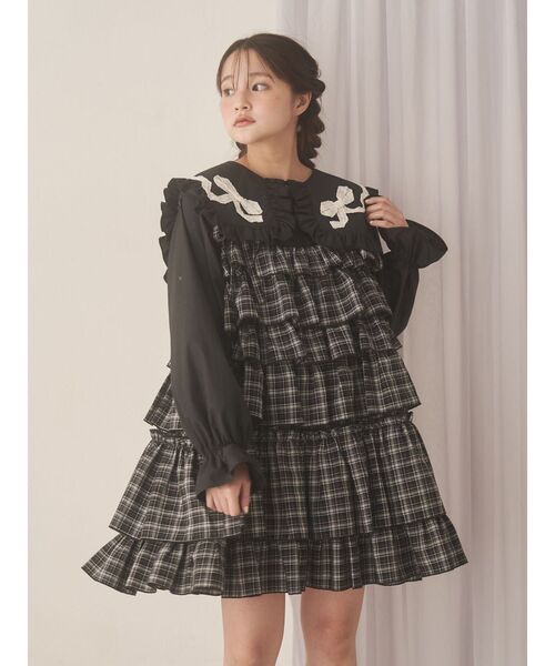 merry jenny（メリージェニー）の「チェックホイップクリームミニワンピース（ワンピース・レディース・ブラウン/ブラック・FREE）」の11枚目の写真