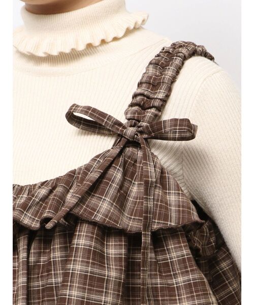 チェックホイップクリームミニワンピース（ワンピース）｜merry jenny