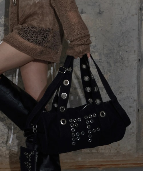 FANCY CLUB（ファンシークラブ）の「【日本未発売/WEB限定】FANCY CLUB(ファンシークラブ)/大容量 2WAY アイレット ダッフルバッグ ショルダー トートバッグ//FFFF EYELET DUFFLE BAG（ショルダーバッグ・レディース・グリーン系カモフラージュ/ブラック・FREE）」の5枚目の写真