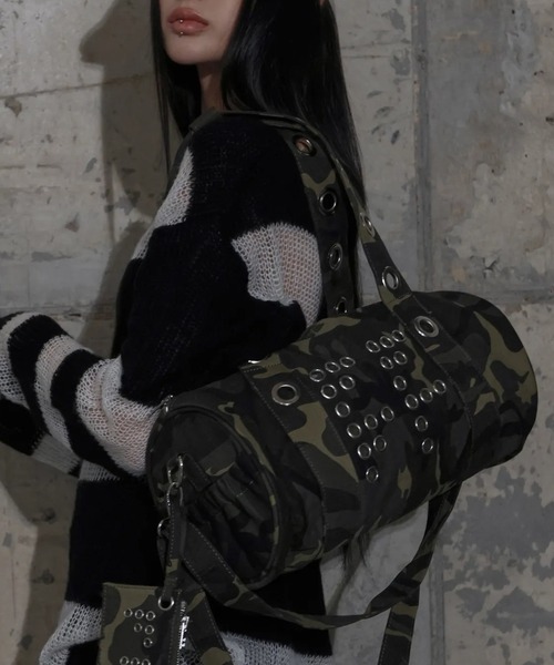 FANCY CLUB（ファンシークラブ）の「【日本未発売/WEB限定】FANCY CLUB(ファンシークラブ)/大容量 2WAY アイレット ダッフルバッグ ショルダー トートバッグ//FFFF EYELET DUFFLE BAG（ショルダーバッグ・レディース・グリーン系カモフラージュ/ブラック・FREE）」の12枚目の写真