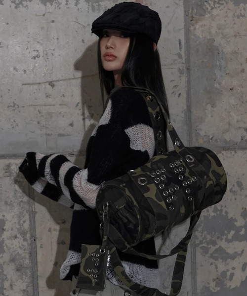 FANCY CLUB（ファンシークラブ）の「【日本未発売/WEB限定】FANCY CLUB(ファンシークラブ)/大容量 2WAY アイレット ダッフルバッグ ショルダー トートバッグ//FFFF EYELET DUFFLE BAG（ショルダーバッグ・レディース・グリーン系カモフラージュ/ブラック・FREE）」の16枚目の写真