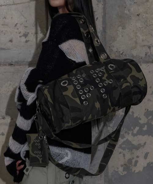 FANCY CLUB（ファンシークラブ）の「【日本未発売/WEB限定】FANCY CLUB(ファンシークラブ)/大容量 2WAY アイレット ダッフルバッグ ショルダー トートバッグ//FFFF EYELET DUFFLE BAG（ショルダーバッグ・レディース・グリーン系カモフラージュ/ブラック・FREE）」の14枚目の写真