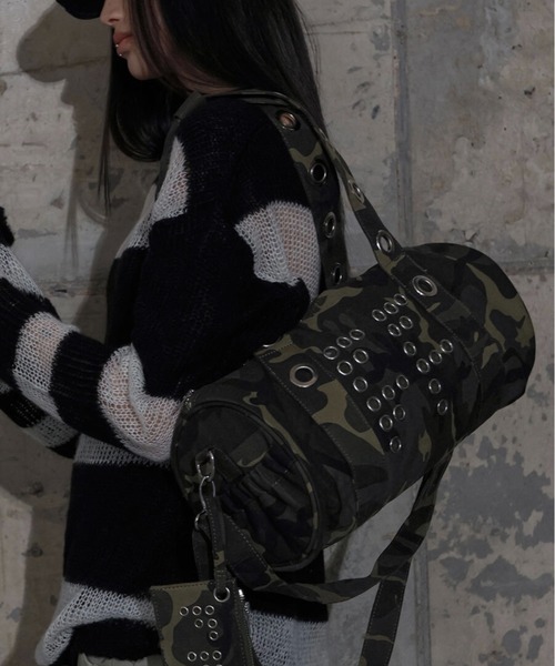 FANCY CLUB（ファンシークラブ）の「【日本未発売/WEB限定】FANCY CLUB(ファンシークラブ)/大容量 2WAY アイレット ダッフルバッグ ショルダー トートバッグ//FFFF EYELET DUFFLE BAG（ショルダーバッグ・レディース・グリーン系カモフラージュ/ブラック・FREE）」の15枚目の写真