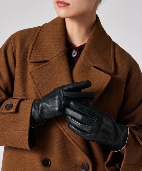 Paul Smith(ポールスミス)の「ウィメンズ シグネチャーストライプ パイピング グローブ / 255640 TSGW(手袋・レディース・ブラック・FREE)」の4枚目の写真