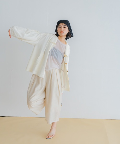 WHYTO.(ホワイト)の「「WHYTO. / ホワイト」シアーボリュームトラウザー(その他パンツ・レディース・ブラウン系その他/ライトベージュ/ブラック/ブルー・38/36)」の12枚目の写真
