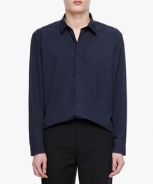 リラックスフィットシルキーシャツ[ダークネイビー]