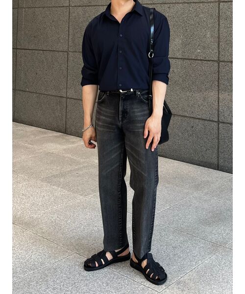 MUSINSA STANDARD（ムシンサスタンダード）の「リラックスフィットシルキーシャツ[ダークネイビー]（シャツ/ブラウス・メンズ・その他・MEDIUM/LARGE/X-LARGE/XX-LARGE/SMALL）」の17枚目の写真