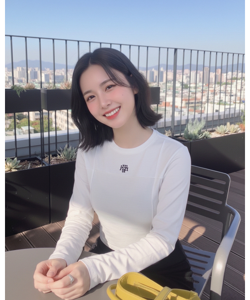muahmuah（ムーアムーア）の「ステッチラインクロップTシャツ [3色]（Tシャツ/カットソー・レディース・ブラック/オートミール/ホワイト・FREE）」の16枚目の写真