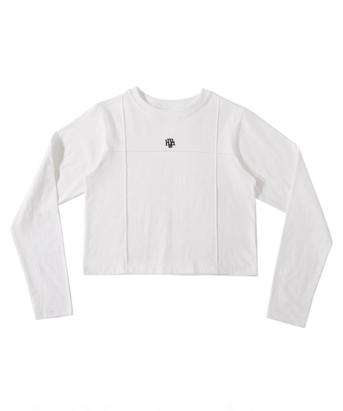 muahmuah（ムーアムーア）の「ステッチラインクロップTシャツ [3色]（Tシャツ/カットソー・レディース・ブラック/オートミール/ホワイト・FREE）」の11枚目の写真