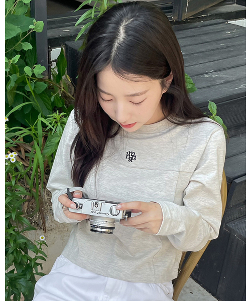 muahmuah（ムーアムーア）の「ステッチラインクロップTシャツ [3色]（Tシャツ/カットソー・レディース・ブラック/オートミール/ホワイト・FREE）」の7枚目の写真