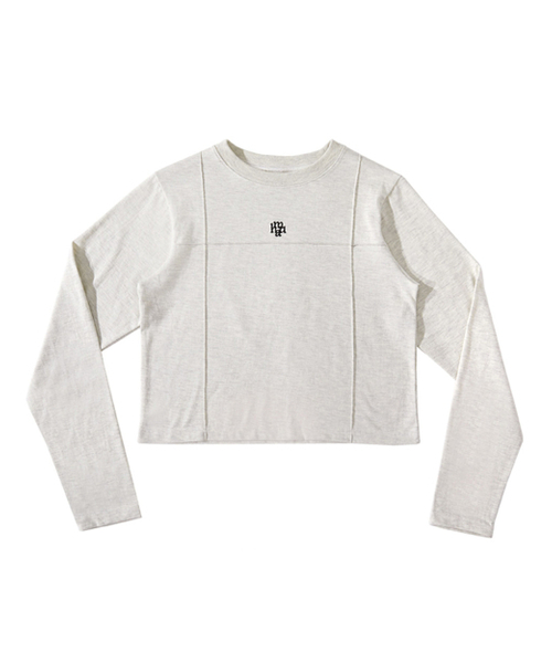 muahmuah（ムーアムーア）の「ステッチラインクロップTシャツ [3色]（Tシャツ/カットソー・レディース・ブラック/オートミール/ホワイト・FREE）」の5枚目の写真