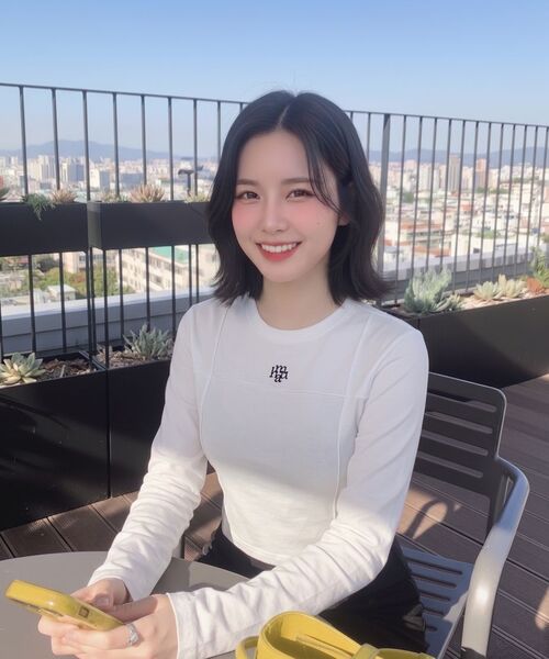 muahmuah（ムーアムーア）の「ステッチラインクロップTシャツ [3色]（Tシャツ/カットソー・レディース・ブラック/オートミール/ホワイト・FREE）」の4枚目の写真