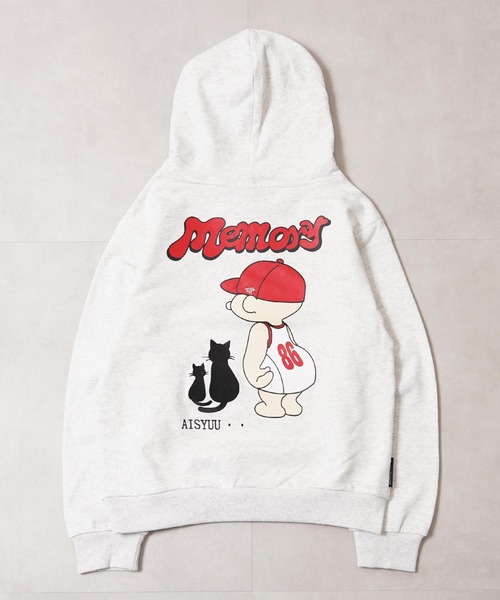 #MEMORY（メモリー）の「【MEMORY】ヘビーウェイト 黒猫バブチャンプルパーカー / Black Cat Bubble Mix-and-Match Hoodie（パーカー・メンズ・ネイビー/ホワイト系/チャコールグレー・M/L/XL）」の6枚目の写真