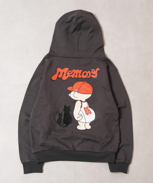 #MEMORY（メモリー）の「【MEMORY】ヘビーウェイト 黒猫バブチャンプルパーカー / Black Cat Bubble Mix-and-Match Hoodie（パーカー・メンズ・ネイビー/ホワイト系/チャコールグレー・M/L/XL）」の9枚目の写真