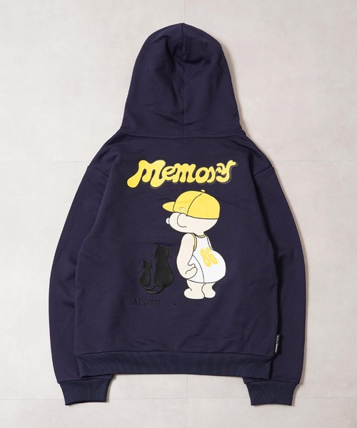 #MEMORY（メモリー）の「【MEMORY】ヘビーウェイト 黒猫バブチャンプルパーカー / Black Cat Bubble Mix-and-Match Hoodie（パーカー・メンズ・ネイビー/ホワイト系/チャコールグレー・M/L/XL）」の12枚目の写真