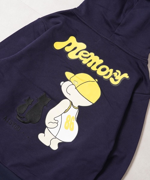 #MEMORY（メモリー）の「【MEMORY】ヘビーウェイト 黒猫バブチャンプルパーカー / Black Cat Bubble Mix-and-Match Hoodie（パーカー・メンズ・ネイビー/ホワイト系/チャコールグレー・M/L/XL）」の13枚目の写真