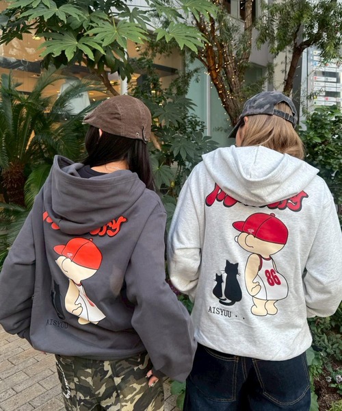 #MEMORY（メモリー）の「【MEMORY】ヘビーウェイト 黒猫バブチャンプルパーカー / Black Cat Bubble Mix-and-Match Hoodie（パーカー・メンズ・ネイビー/ホワイト系/チャコールグレー・M/L/XL）」の16枚目の写真