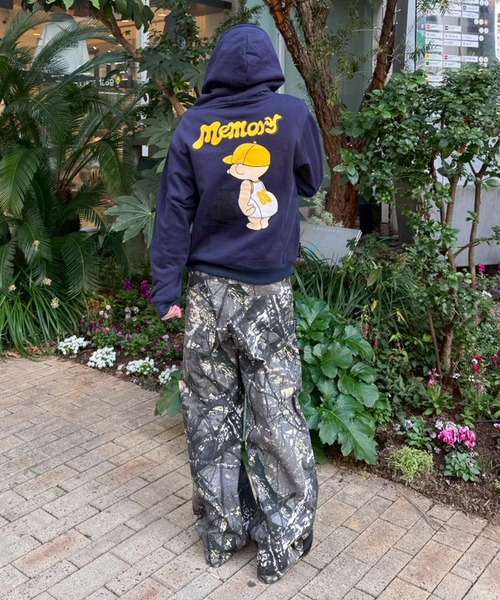 #MEMORY（メモリー）の「【MEMORY】ヘビーウェイト 黒猫バブチャンプルパーカー / Black Cat Bubble Mix-and-Match Hoodie（パーカー・メンズ・ネイビー/ホワイト系/チャコールグレー・M/L/XL）」の18枚目の写真