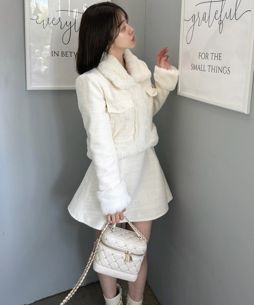 ファー付ツイードジャケット（その他アウター）｜ROYAL PARTY