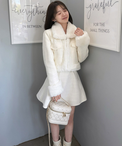 セール】ファー付ツイードジャケット（その他アウター）｜ROYAL PARTY