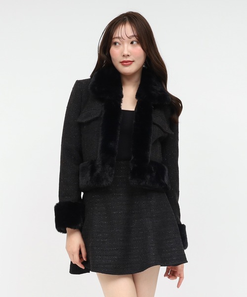 セール】ファー付ツイードジャケット（その他アウター）｜ROYAL PARTY