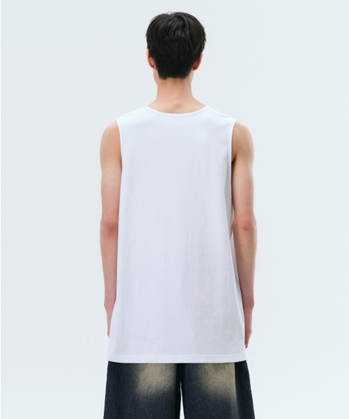 MUSINSA STANDARD（ムシンサスタンダード）の「レイヤードスcoopネックスリーブレストップ[ホワイト]（Tシャツ/カットソー・メンズ・その他・SMALL/MEDIUM/LARGE/X-LARGE/XX-LARGE/XXX-LARGE）」の3枚目の写真