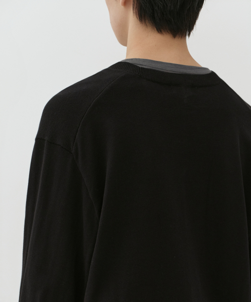 MUSINSA STANDARD（ムシンサスタンダード）の「ウォッシャブルスーピマコットンクルーネックニット[ブラック]（ニット/セーター・メンズ・その他・SMALL/MEDIUM/LARGE/X-LARGE/XX-LARGE）」の6枚目の写真