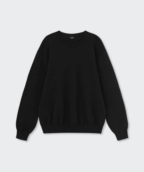 MUSINSA STANDARD（ムシンサスタンダード）の「ウォッシャブルスーピマコットンクルーネックニット[ブラック]（ニット/セーター・メンズ・その他・SMALL/MEDIUM/LARGE/X-LARGE/XX-LARGE）」の8枚目の写真