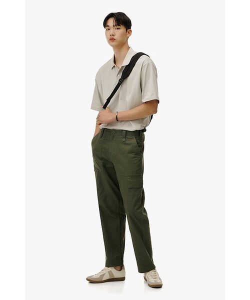MUSINSA STANDARD（ムシンサスタンダード）の「レプリカ ブリティッシュ パティグパンツ [セージグリーン]（その他パンツ・メンズ・その他・40/31/33/26/27/28/29/38/42/36/34/32/30）」の14枚目の写真
