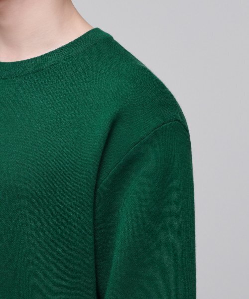 MUSINSA STANDARD（ムシンサスタンダード）の「ミニマルクルーネックニット [ジョリーグリーン]（ニット/セーター・メンズ・その他・SMALL/MEDIUM/LARGE/X-LARGE/XX-LARGE）」の6枚目の写真