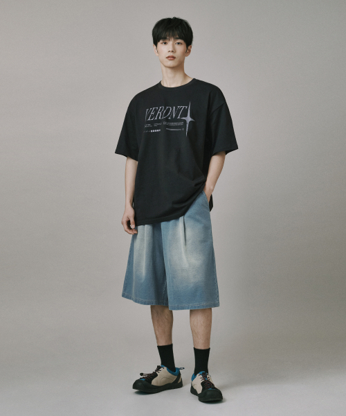 Verdnt（バーダント）の「ワンデニムテリースウェットバミューダショーツ[ミディアムブルー]（その他パンツ・レディース・ブルー・SMALL/MEDIUM/LARGE）」の3枚目の写真