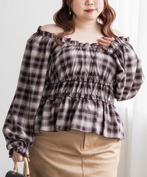 CLETTE（クレット）の「CLETTEオリジナル2WAYチェック柄フリルブラウス（シャツ/ブラウス）」