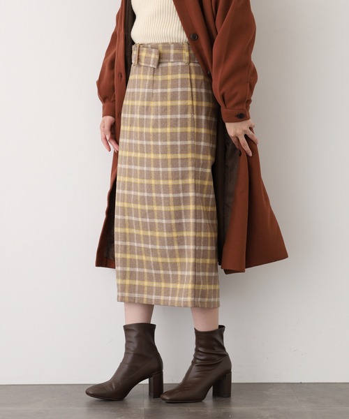 &soiree(アンドソワレ)の「&soiree チェック柄タイトスカート(スカート・レディース・モカ・M/S)」の14枚目の写真