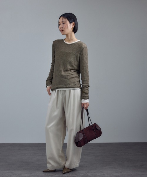 SALON adam et rope'(サロン アダム エ ロペ)の「カーリーレースロングスリーブTシャツ(Tシャツ/カットソー・レディース・ホワイト/ブラック/ベージュ系その他・FREE)」の7枚目の写真