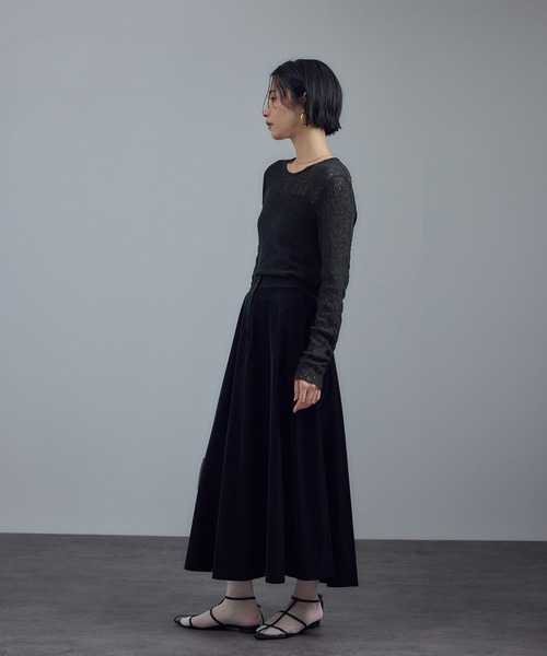 SALON adam et rope'(サロン アダム エ ロペ)の「カーリーレースロングスリーブTシャツ(Tシャツ/カットソー・レディース・ホワイト/ブラック/ベージュ系その他・FREE)」の9枚目の写真