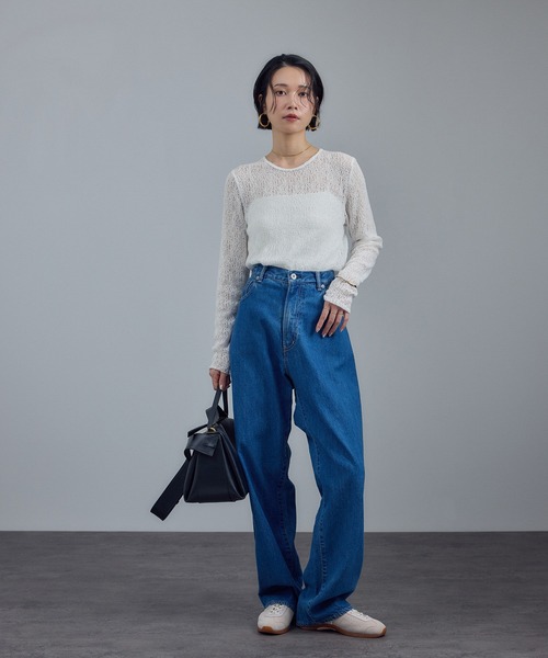 SALON adam et rope'(サロン アダム エ ロペ)の「カーリーレースロングスリーブTシャツ(Tシャツ/カットソー・レディース・ホワイト/ブラック/ベージュ系その他・FREE)」の12枚目の写真