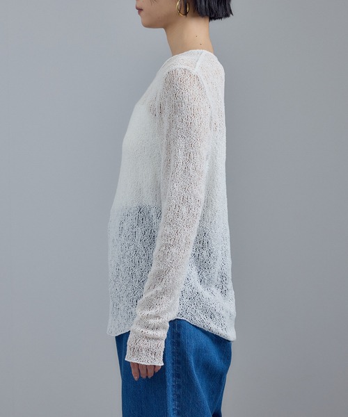 SALON adam et rope'(サロン アダム エ ロペ)の「カーリーレースロングスリーブTシャツ(Tシャツ/カットソー・レディース・ホワイト/ブラック/ベージュ系その他・FREE)」の21枚目の写真