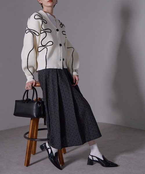 セール】フロッキードットプリーツスカート（スカート）｜each（イーチ