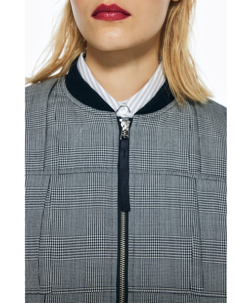 ENFOLD（エンフォルド）の「モノトーンチェック タックMA-1ブルゾン（MA-1・レディース・ブラック・38）」の3枚目の写真