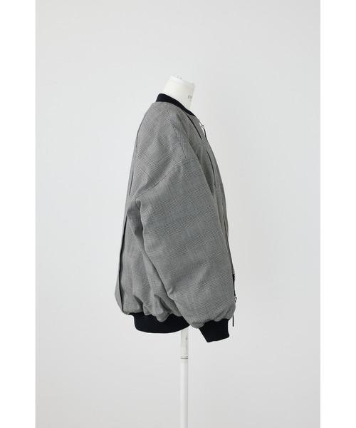 ENFOLD（エンフォルド）の「モノトーンチェック タックMA-1ブルゾン（MA-1・レディース・ブラック・38）」の9枚目の写真