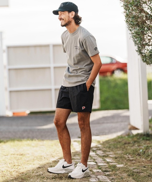 1minute 1second(ワンミニットワンセカンド)の「mp14369-cursive embroidery nylon shorts ショートパンツ(1M26H240)(その他パンツ・メンズ・ブラック/ブラック×ピンク・S/M/L/XL)」の7枚目の写真