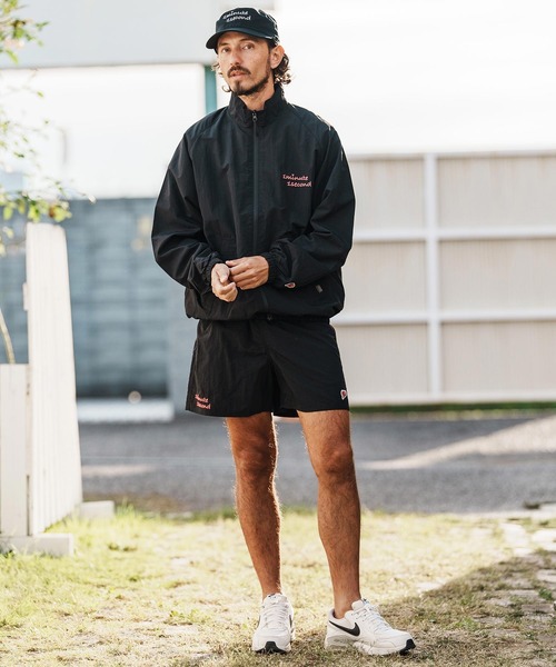 1minute 1second(ワンミニットワンセカンド)の「mp14369-cursive embroidery nylon shorts ショートパンツ(1M26H240)(その他パンツ・メンズ・ブラック/ブラック×ピンク・S/M/L/XL)」の8枚目の写真