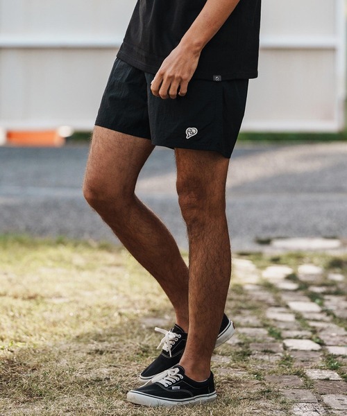 1minute 1second(ワンミニットワンセカンド)の「mp14369-cursive embroidery nylon shorts ショートパンツ(1M26H240)(その他パンツ・メンズ・ブラック/ブラック×ピンク・S/M/L/XL)」の13枚目の写真