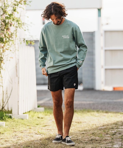 1minute 1second(ワンミニットワンセカンド)の「mp14369-cursive embroidery nylon shorts ショートパンツ(1M26H240)(その他パンツ・メンズ・ブラック/ブラック×ピンク・S/M/L/XL)」の15枚目の写真