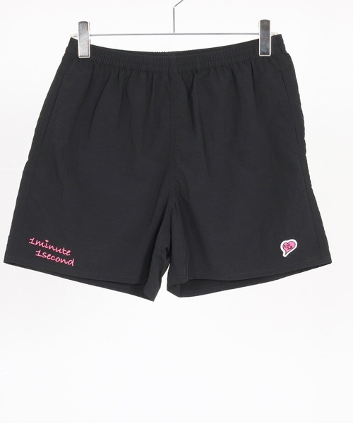 1minute 1second(ワンミニットワンセカンド)の「mp14369-cursive embroidery nylon shorts ショートパンツ(1M26H240)(その他パンツ・メンズ・ブラック/ブラック×ピンク・S/M/L/XL)」の18枚目の写真