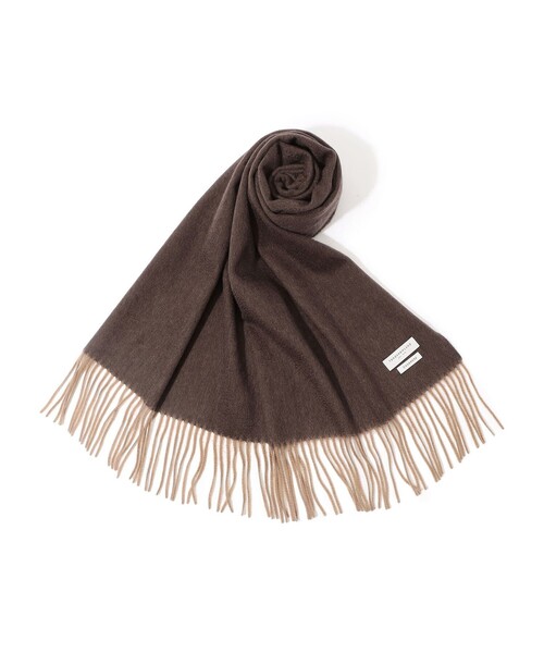 TOMORROWLAND （トゥモローランド）の「TOMORROWLAND カシミヤ シングルリバー ソリッドマフラー（マフラー・メンズ・チャコールグレー/ブラウン/ブラック・FREE）」の4枚目の写真