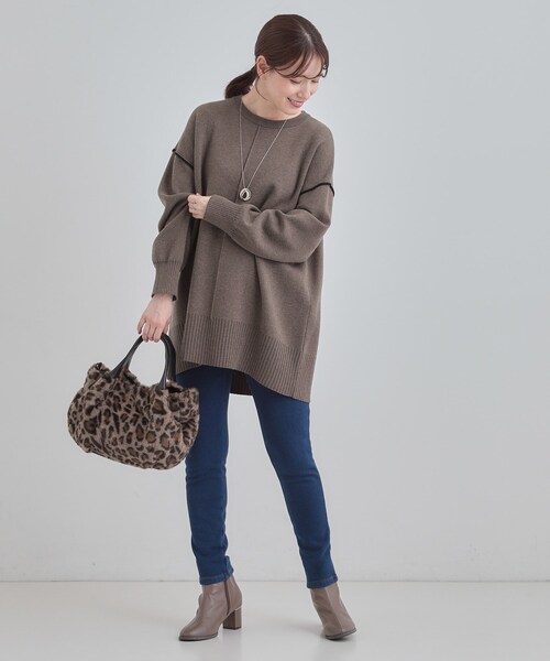 SHOO・LA・RUE（シューラルー）の「ファー2層2WAYトートバッグ（トートバッグ・レディース・グレー/ベージュ/ダークブラウン系・00）」の7枚目の写真