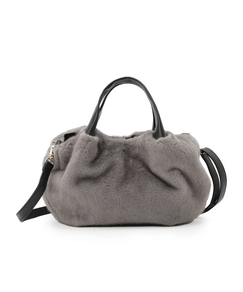 SHOO・LA・RUE（シューラルー）の「ファー2層2WAYトートバッグ（トートバッグ・レディース・グレー/ベージュ/ダークブラウン系・00）」の10枚目の写真